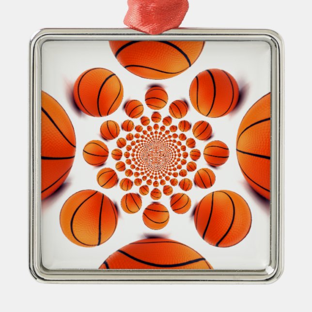 Basketball Game of Champions: Court Vision Kaleida Metal Ornament (Front)