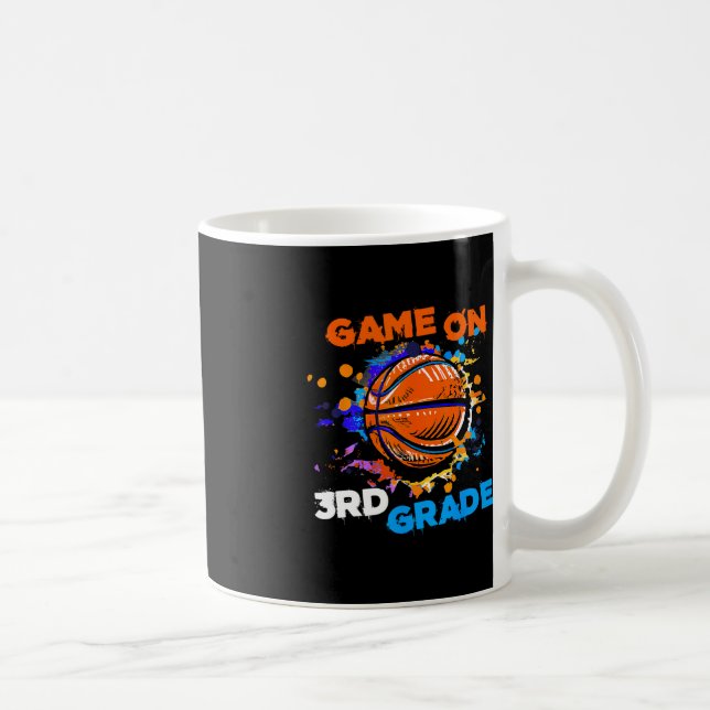 Basketball Game On 3rd Grade 1st Day Of School Tea Coffee Mug (Right)