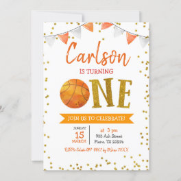Basketball Game Time Birthday Invitation