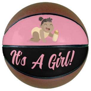 Basketball Gender Reveal Baby Shower Pink Girl
