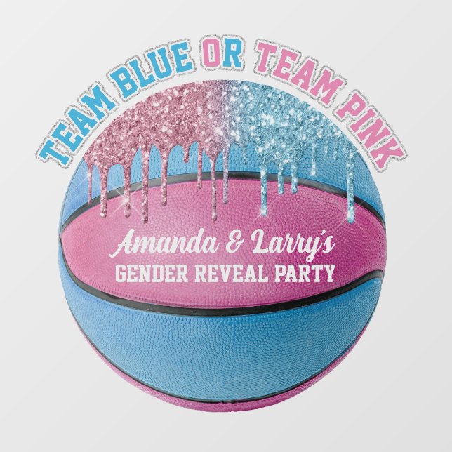Basketball Gender Reveal Floor Decals (Front)