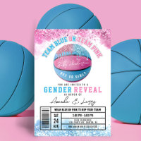 Basketball Gender Reveal Invitation