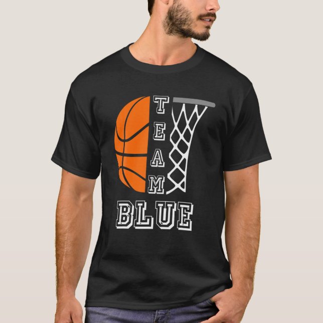 Basketball Gender Reveal Team Blue Boy T-Shirt (Front)