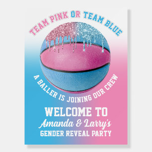 Basketball Gender Reveal Welcome Sign