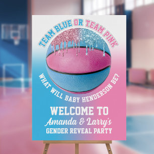 Basketball Gender Reveal Welcome Sign