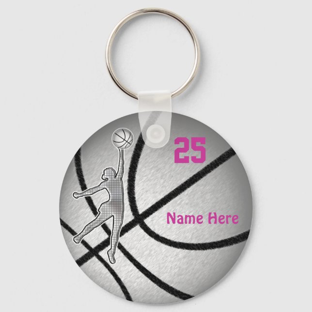 Basketball Gifts for Girls Team PERSONALIZED Keychain (Front)