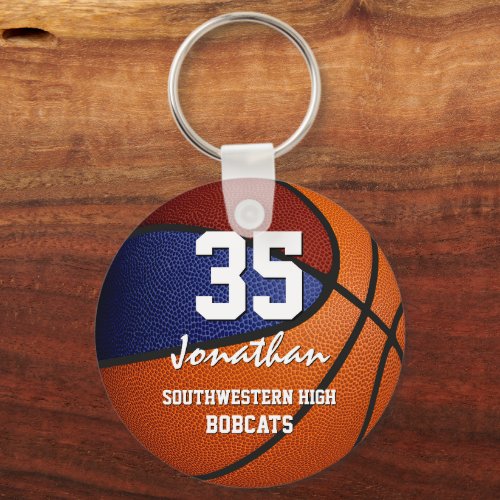 basketball gifts with maroon blue team colors keychain