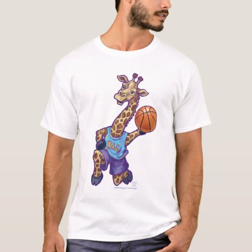 Basketball Giraffe Mens T_Shirts