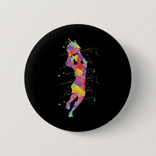 Basketball Girl 2 Button (Front)