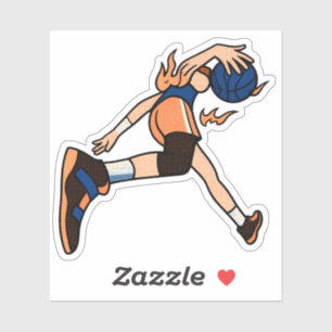 Basketball Girl Action Sports Sticker