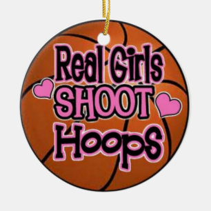 basketball girl ceramic ornament