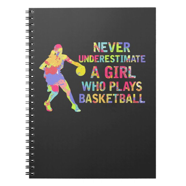 Basketball Girl Colorful Athlete Notebook (Front)