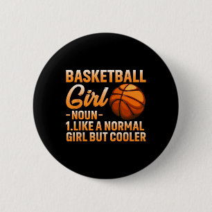 Basketball Girl Definition Basket Ball Woman Sport Button