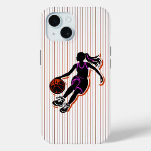 Basketball Girl Dribbling IPhone 15 Case