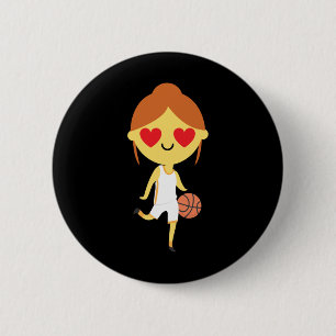 Basketball Girl Emoji  Button