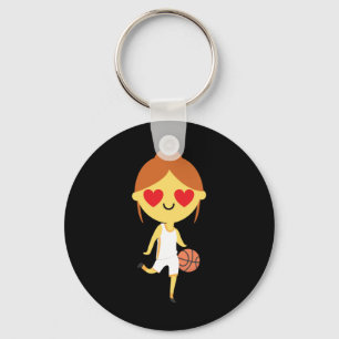 Basketball Girl Emoji Keychain