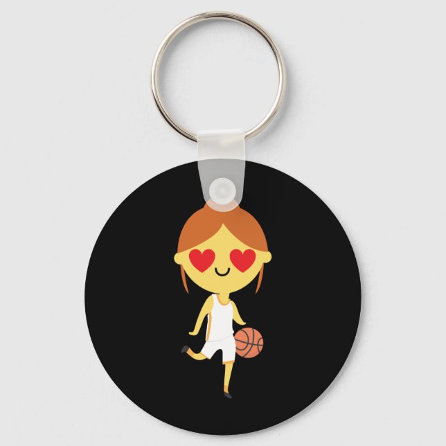 Basketball Girl Emoji  Keychain (Front)