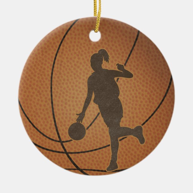 Basketball Girl Ornament (Front)
