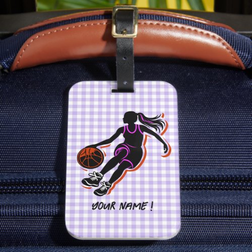 Basketball Girl Personalized Luggage Tag
