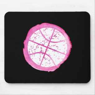 Basketball Girl Pink Watercolor  Mouse Pad