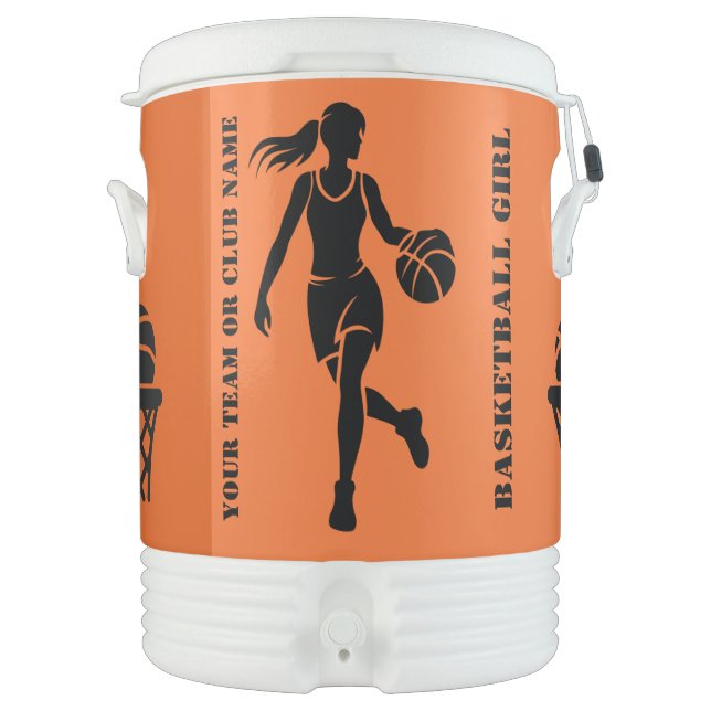 Basketball Girl Team, Basketball Sport Club  Beverage Cooler (Front)