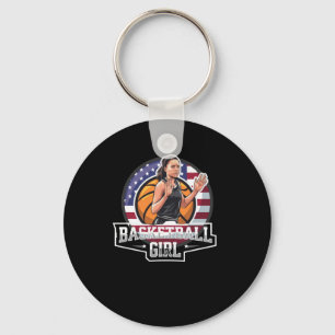 Basketball Girl Usa Keychain