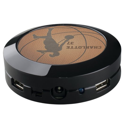 Basketball Girl USB Charging Station (Angled Back)
