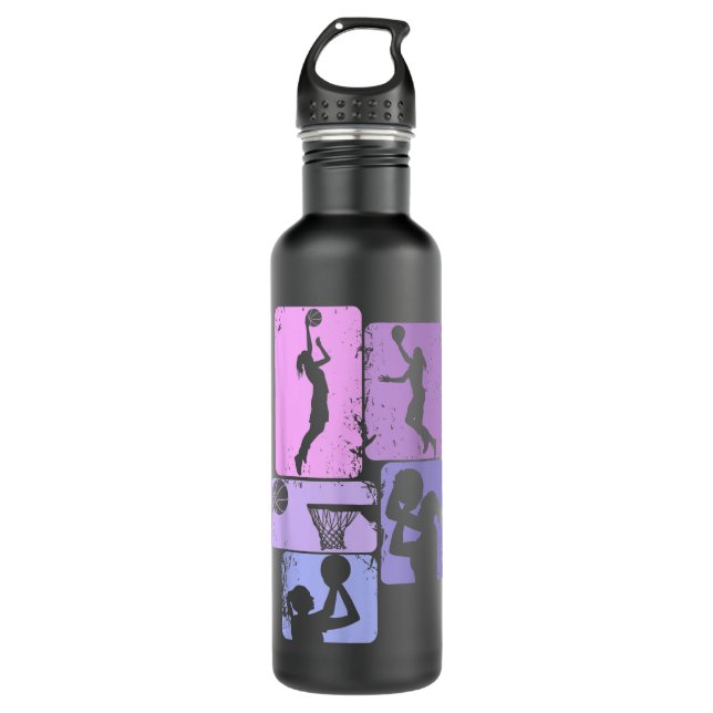 Basketball Girl Women Girls Kids  Stainless Steel Water Bottle (Front)