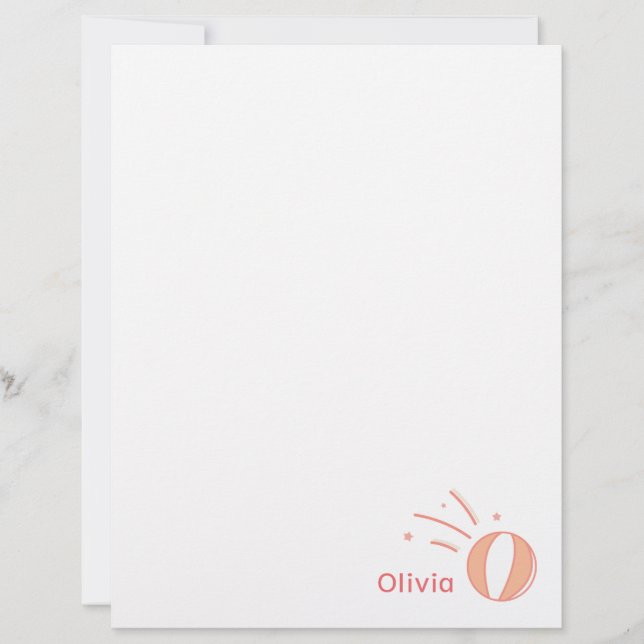 Basketball Girls Custom Name Gift Personalized  Letterhead (Front)