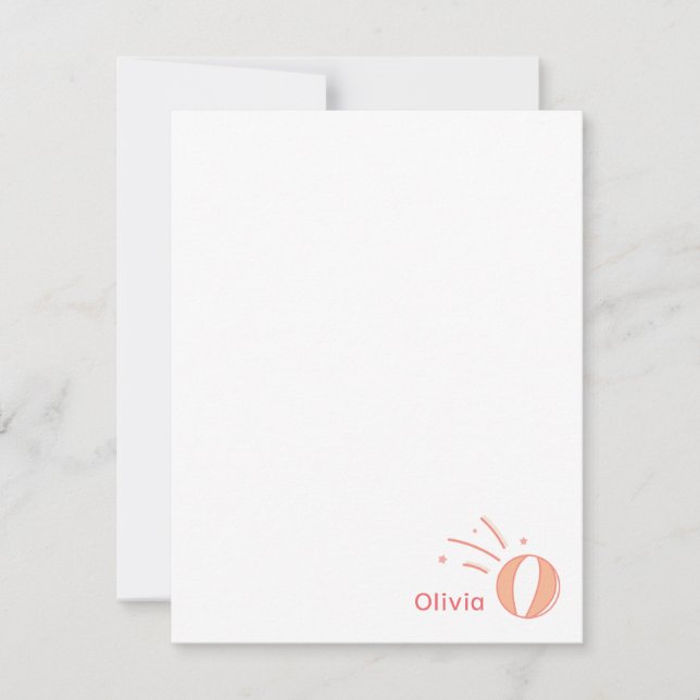 Basketball Girls Custom Name Gift Personalized  Note Card (Front)