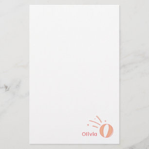 Basketball Girls Custom Name Gift Personalized  Stationery