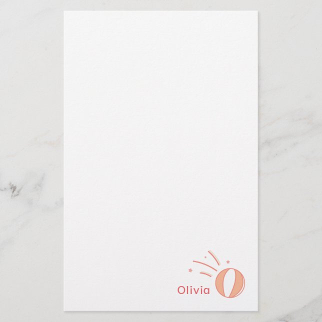Basketball Girls Custom Name Gift Personalized  Stationery (Front)