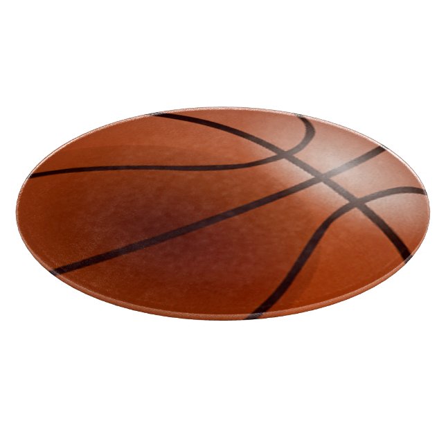 Basketball Glass Cutting Board for Man Cave (Corner)