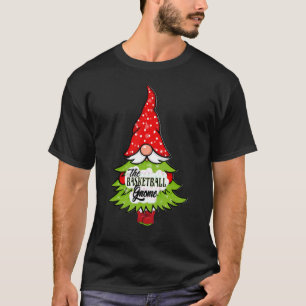 Basketball Gnome Buffalo Plaid Matching Christmas  T-Shirt