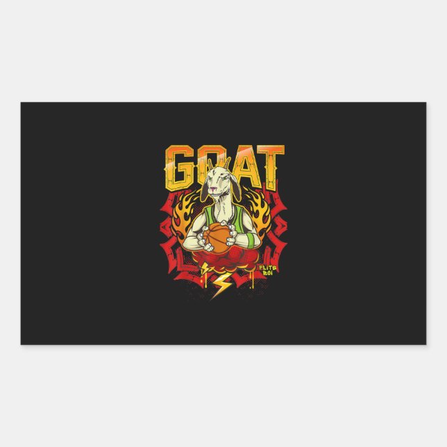 Basketball Goat Gift Rectangular Sticker (Front)