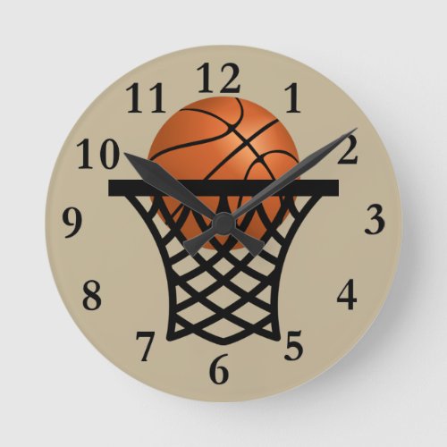 basketball going into hoop clock