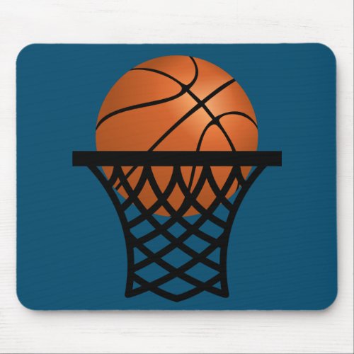 basketball going into hoop mouse pad