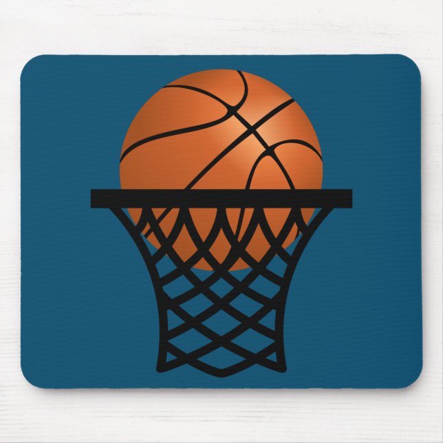 basketball going into hoop mouse pad (Front)