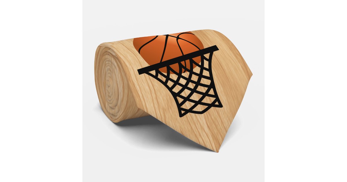 basketball going into hoop tie Zazzle