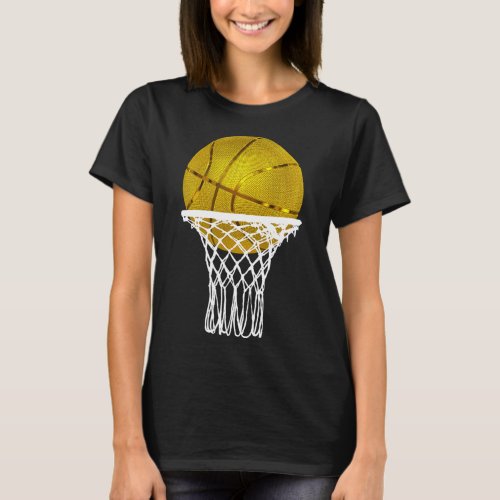 Basketball Gold Bball Trophy Sport Lover Gift Men  T_Shirt