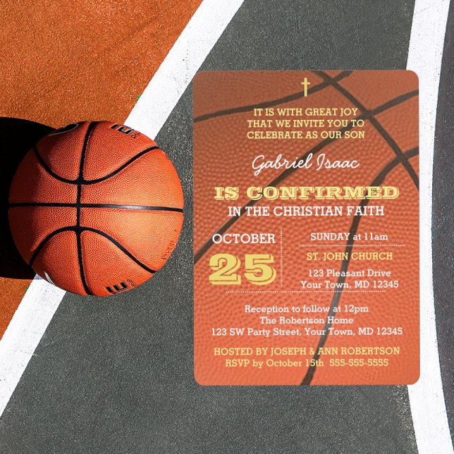 Basketball Gold Confirmation Invitation (Creator Uploaded)