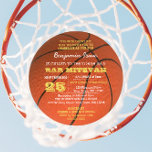 Basketball Gold Round Bar Mitzvah Invitation<br><div class="desc">These casual chic invitations are perfect for any sporty Bar Mitzvah celebration. Each line of text is fully customizable to say just what you want!

Find coordinating products in the Bar Mitzvah Celebration Collection.</div>