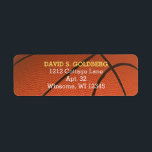 Basketball Golden Personalized Label<br><div class="desc">These sporty Return Address Labels will look fabulous on any 'Save the Date',  Invitation or Thank You Note. In fact,  they'll look great on any correspondence!

Available as part of the Basketball Golden Collection.</div>