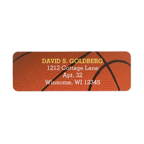 Basketball Golden Personalized Label