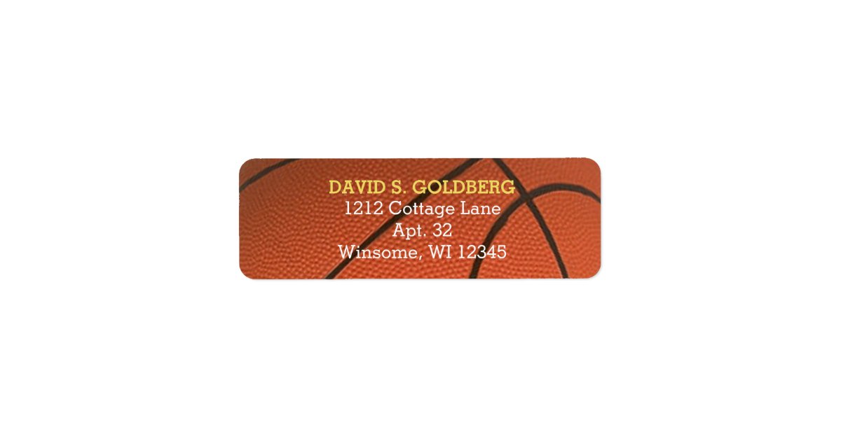 Basketball Golden Personalized Label | Zazzle