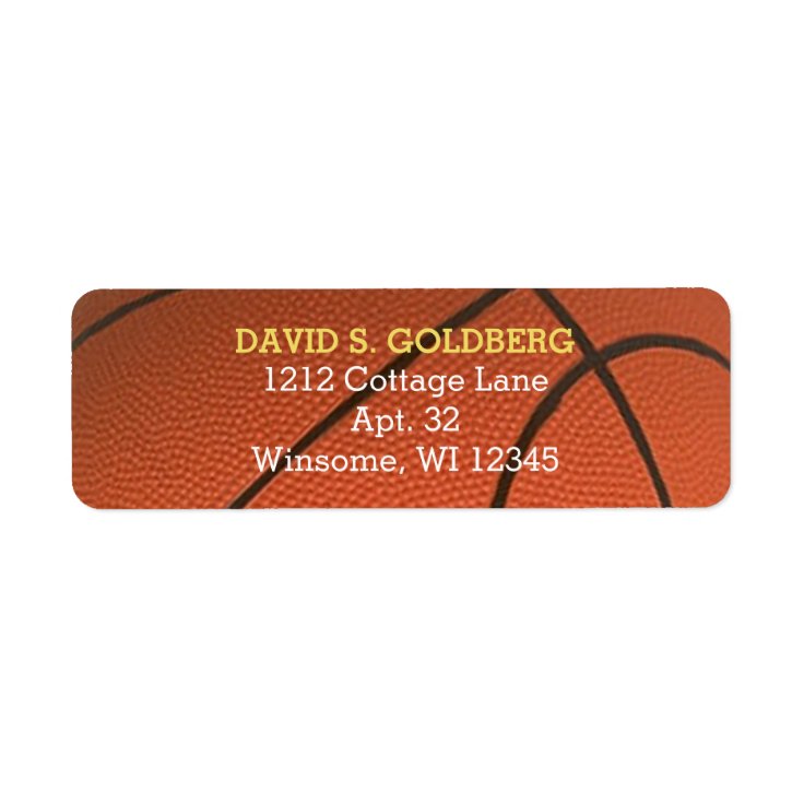 Basketball Golden Personalized Label 