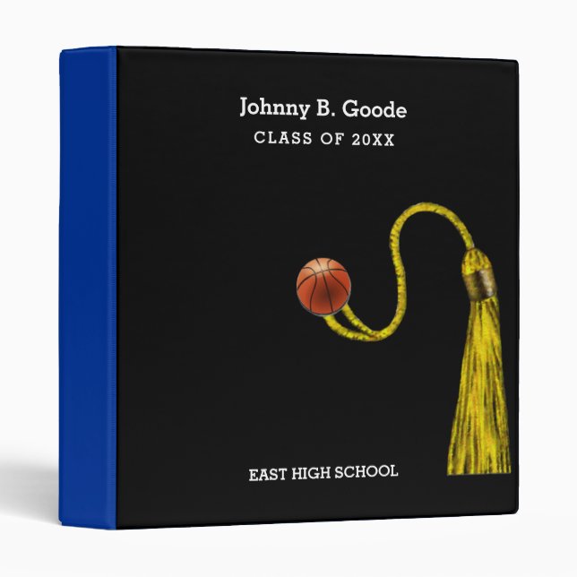Basketball Graduation 3 Ring Binder (Front/Spine)
