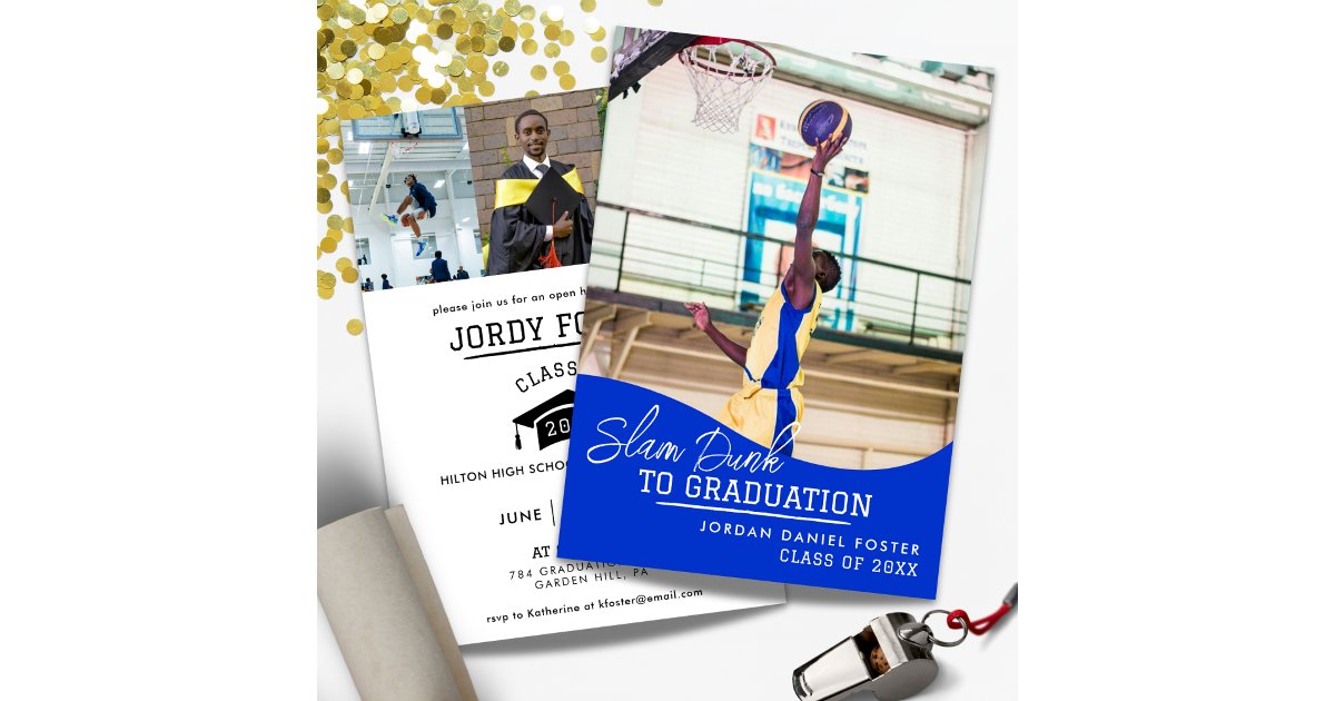 Basketball Graduation Announcement Invitation | Zazzle
