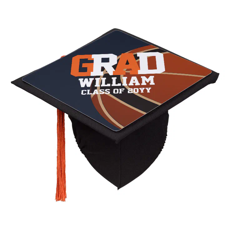 BASKETBALL graduation Cap Topper Personalized | Zazzle