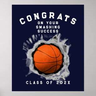 Basketball Graduation Congrats Poster